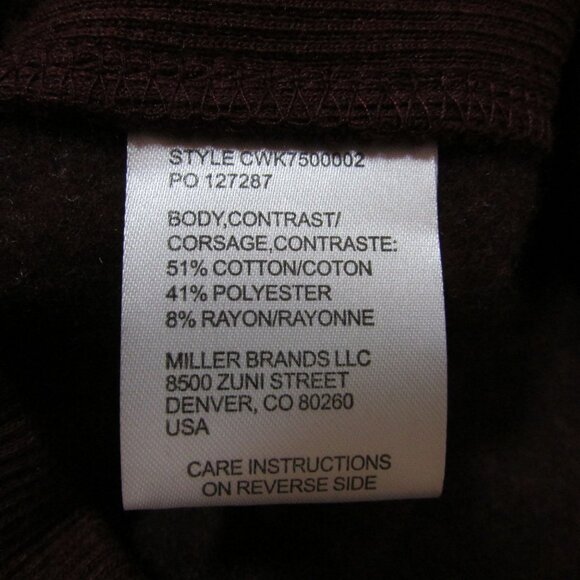 Cruel Denim Women's SM Boot Stitch Embroidered Pullover Sweatshirt Burgundy - Picture 2 of 4